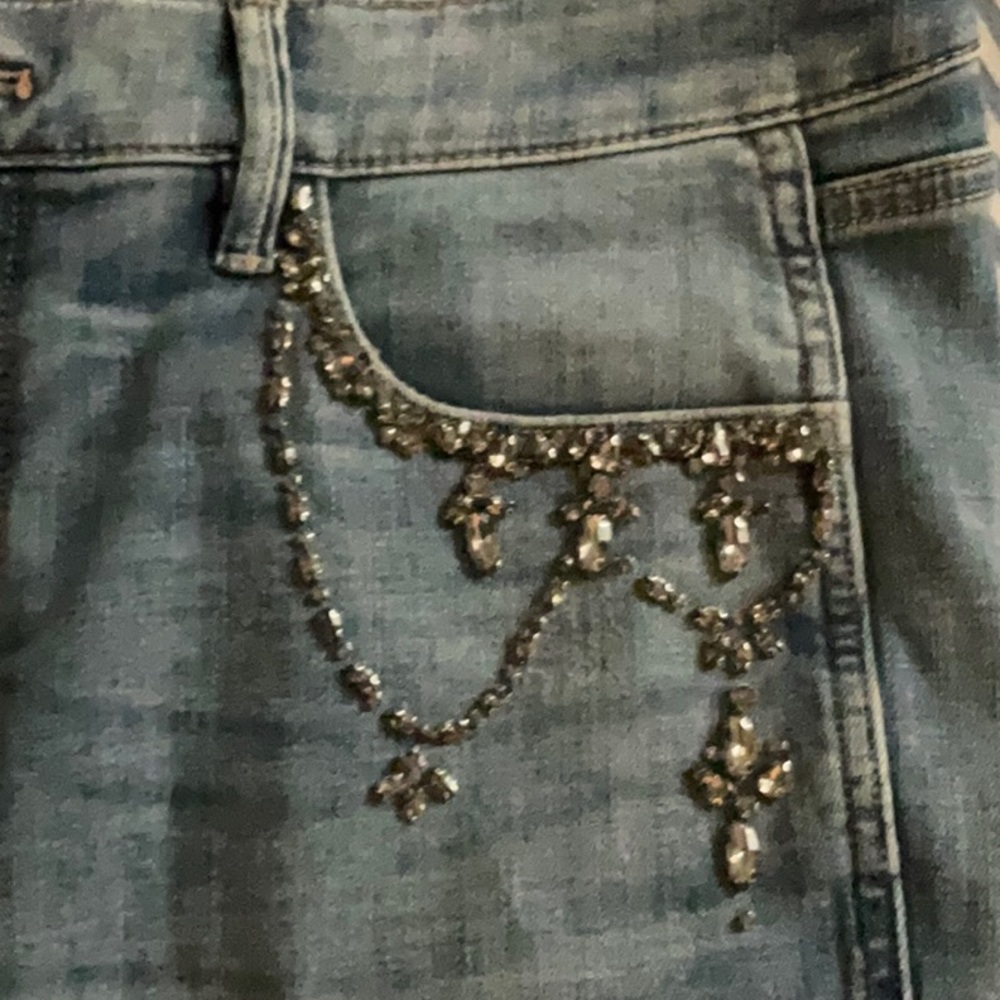 White House Black Market Skinny High Rise Embellished Jeans